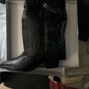 Black Embossed Cowboy Boots
